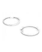 Boucles d'oreilles Elégantes Créoles  Diamants 0.24 ct or blanc