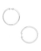 Boucles d'oreilles Elégantes Créoles  Diamants 0.24 ct or blanc