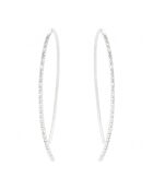 Boucles d'Oreilles Lianes précieuses Diamants 0.15 ct or blanc