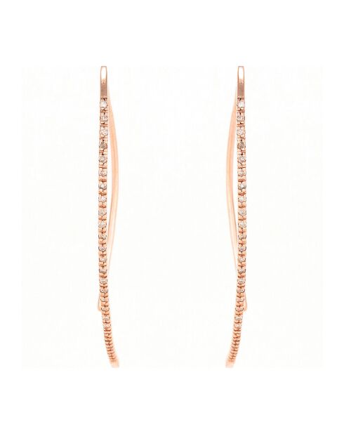 Boucles d'oreilles Lianes Précieuses Diamants 0.15 ct or rose
