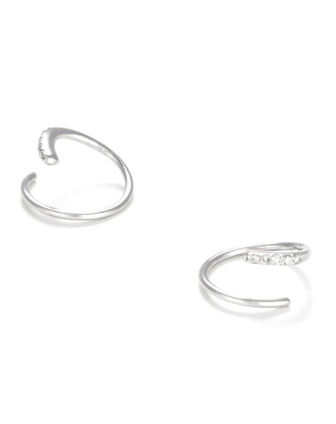 Pretty swirl orecchini in oro bianco 0,03 ct con diamanti