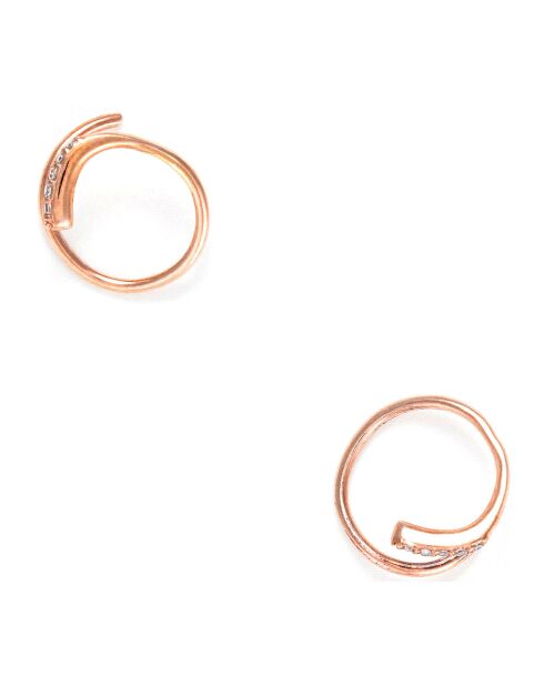 Boucles d'Oreilles Joli tourbillon Diamants 0.03 ct or rose