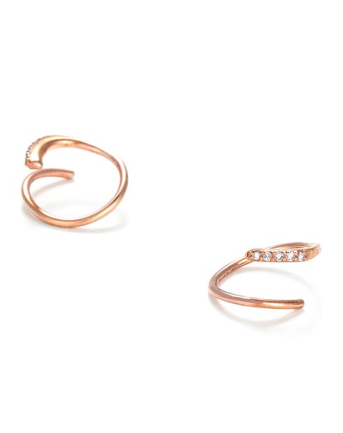 Boucles d'Oreilles Joli tourbillon Diamants 0.03 ct or rose