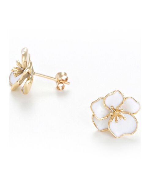 Boucles d'oreilles Orchidée or jaune