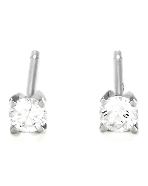 Enkele diamanten oorbellen 0.20 kt witgouden diamanten