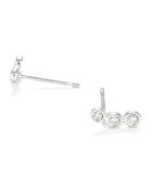 Pendientes con forma de árbol de diamantes en oro blanco de 0.02 quilates