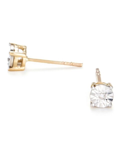 Boucle d'Oreilles Puce Grande Illusion Diamant 0.01 ct or jaune