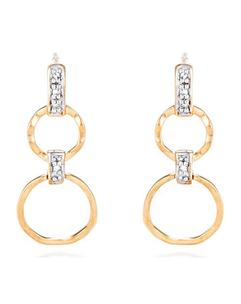 Boucles d'oreilles Gold circles Diamants 0.03 ct or jaune