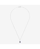 Colgante de diamantes de cortesía con zafiro de 0,09 quilates y oro blanco de 0,6 quilates