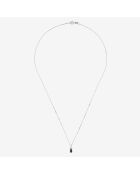 Pendentif Larme de Saphir Diamants 0.01ct & Saphir 0.34ct or blanc
