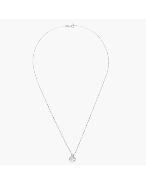 Pendentif Noeud Elegance Diamants 0.04 ct or blanc