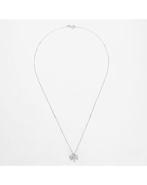 Ciondolo in oro bianco 0,03 ct con diamanti Arbol de la Vida