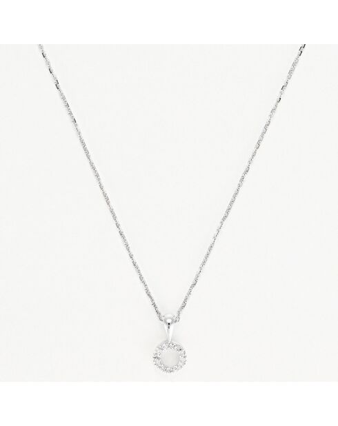 Pendentif Simplicité Diamant 0.05 ct or blanc