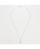 Pendentif & Chaîne Goutte de pluie Diamants 0.11 ct or blanc