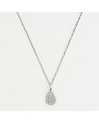 Pendentif & Chaîne Goutte de pluie Diamants 0.11 ct or blanc