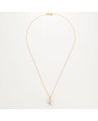 Pendentif Orchidée or jaune
