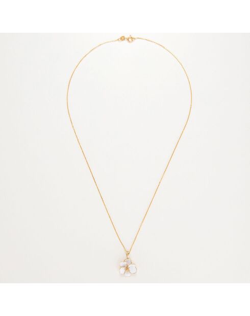 Pendentif Orchidée or jaune