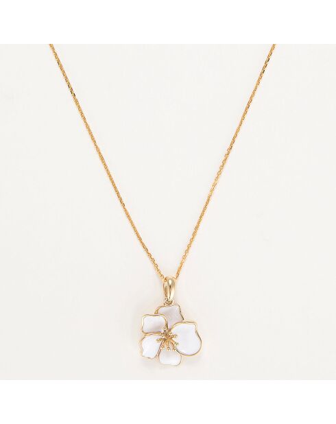 Pendentif Orchidée or jaune