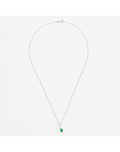 Pendentif Belle Emeraude Diamants 0.04 ct Emeraude 0.53 ct or blanc