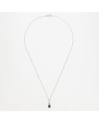 Pendentif Blue Tear Diamant 0.05 ct & Saphir 0.57 ct or blanc