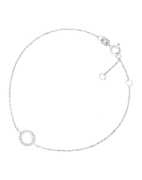 Bracelet Rond Diamants 0.06 ct or blanc