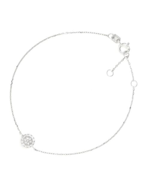 Bracelet Mini Rond Diamants 0.07 ct or blanc
