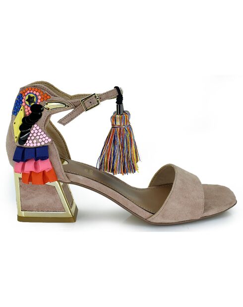 Sandales Luisa beige/multicolore Talon 5 cm