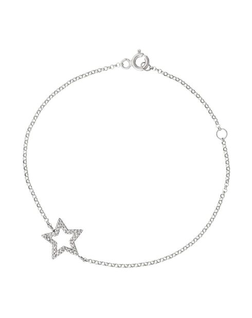 Bracciale Perfect Star con diamanti in oro bianco 0,09 ct