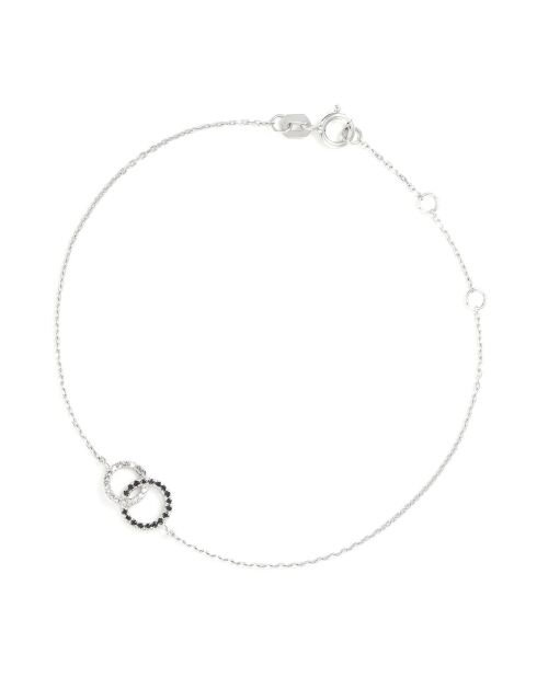Bracelet Inaya Diamants 0.05 ct & Diamants noirs 0.07 ct or blanc