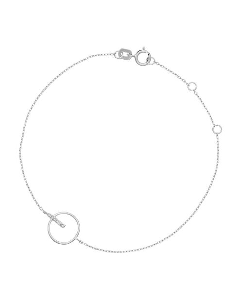 Bracciale Barette con diamanti cerchiati in oro bianco 0,02 ct