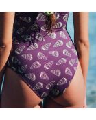 Maillot de Bain 1 Pièce Paloma prune/vert