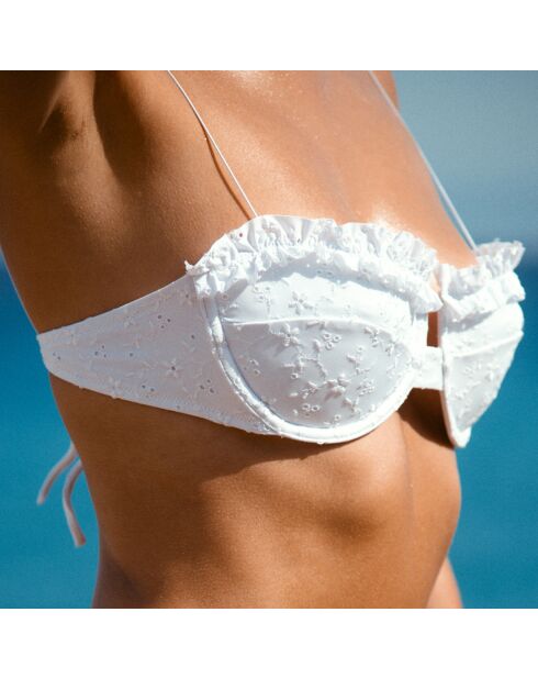 Haut de maillot de bain bandeau Brigitte blanc