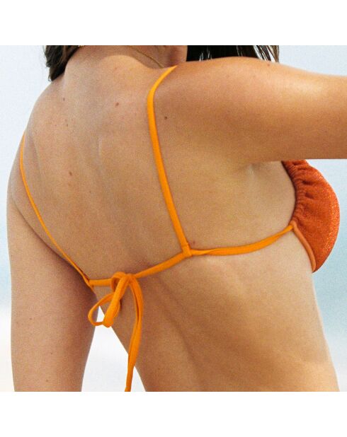 Sol orangefarbenes Bandeau-Bikinioberteil in Aprikose