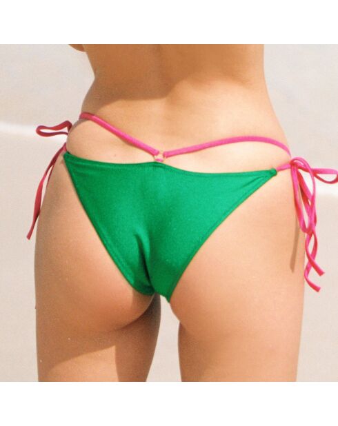 Culotte bikini Elisha vert/fuchsia