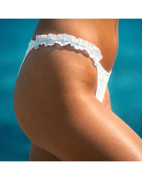 Culotte bikini brésilienne Brigitte blanche