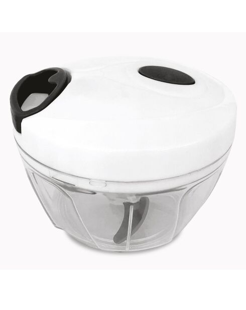 Mini-hachoir ficelle 3 lames transparent/noir - 12x7.5 cm