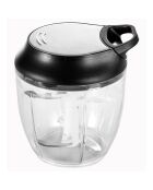 Mini hachoir ficelle 5 lames transparent/noir - 950 ml