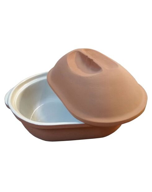 Terrina aromatizzata/casseruola per arrosti in terracotta all'arancia - 37,5x24,5x18 cm