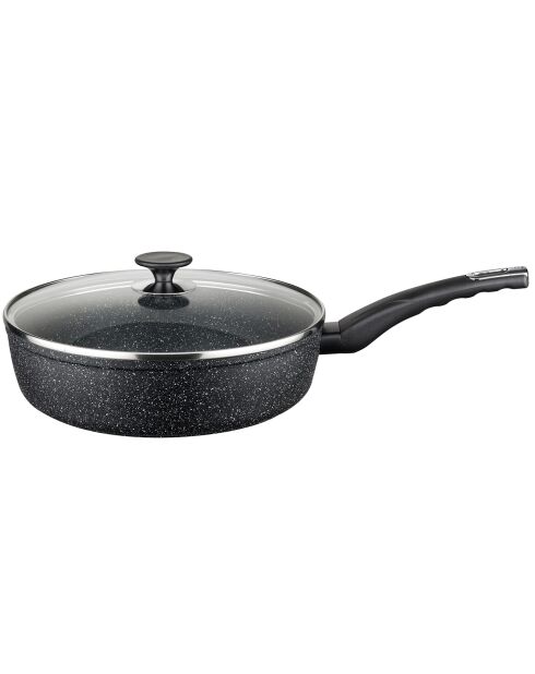 Sauteuse + couvercle Granit Evolution induction noir - D.28 cm
