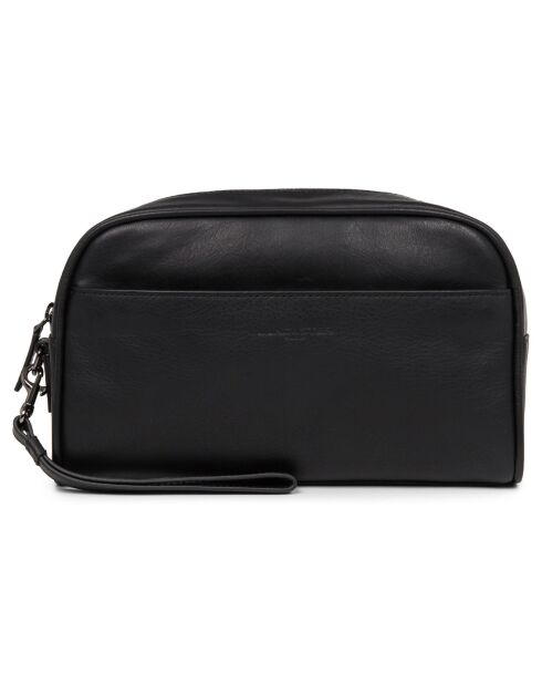 Sac reporter en Cuir Atlas noir - 25x15x7 cm