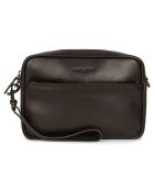 Sac reporter en Cuir Capital marron - 24x16x6 cm