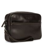 Sac reporter en Cuir Capital marron - 24x16x6 cm