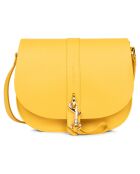 Sac besace en Cuir Foulonne Double Hook jaune - 24x21x7 cm