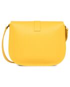 Sac besace en Cuir Foulonne Double Hook jaune - 24x21x7 cm