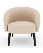 Fauteuil Luna Marie Tissu bouclette beige - 75x65x60 cm