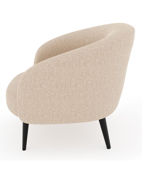 Fauteuil Luna Marie Tissu bouclette beige - 75x65x60 cm