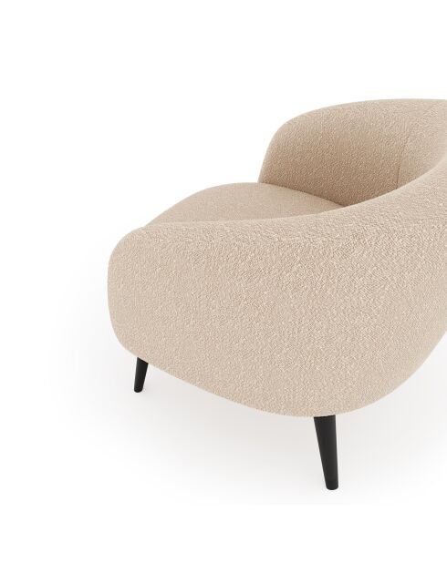 Fauteuil Luna Marie Tissu bouclette beige - 75x65x60 cm