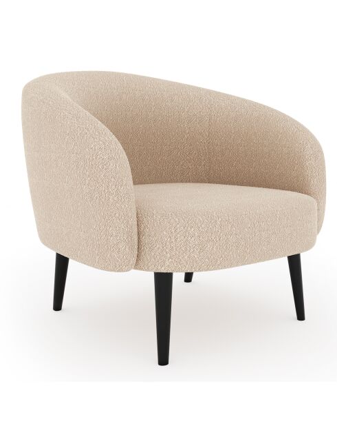 Fauteuil Luna Marie Tissu bouclette beige - 75x65x60 cm