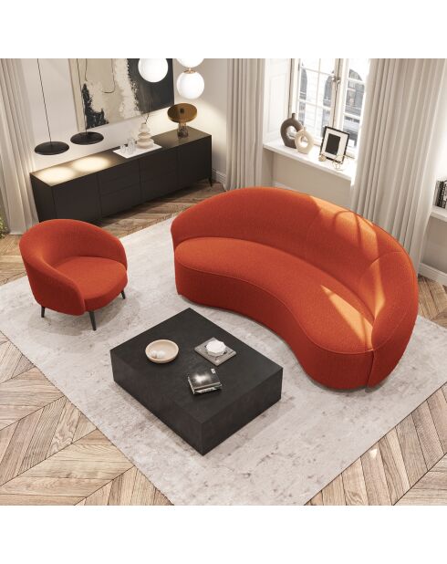 Fauteuil Luna Marie Tissu bouclette terracotta - 75x65x60 cm