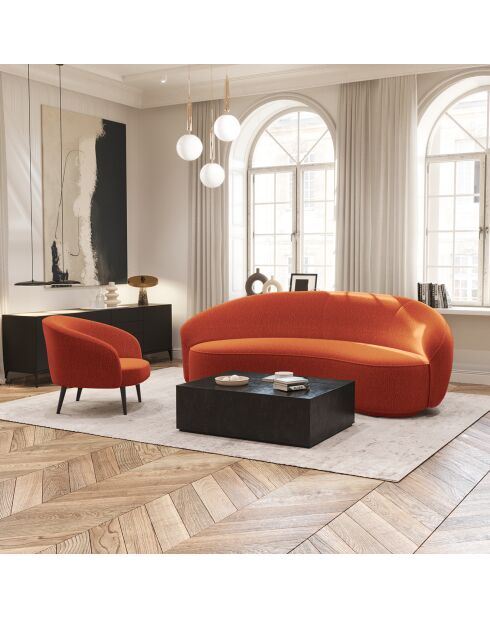 Fauteuil Luna Marie Tissu bouclette terracotta - 75x65x60 cm